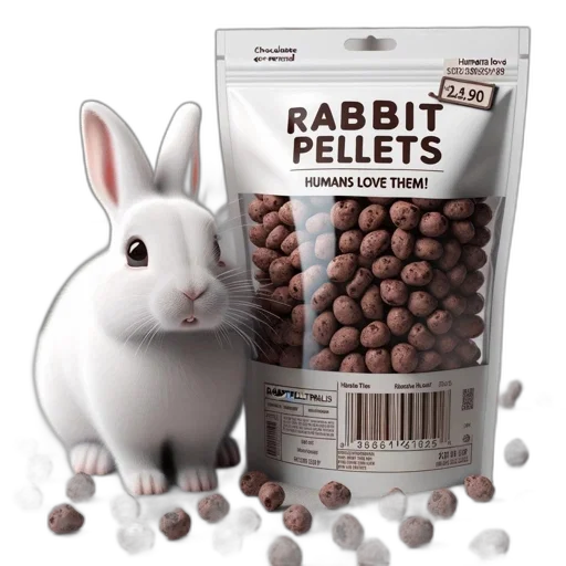 food, animal, photorealistic, white, rabbit, rests, beside, package transparent PNG cut-out