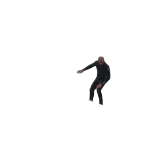 jacket, creature, pixel art, 3d render, surfer, wetsuit, rides, wave transparent PNG cut-out