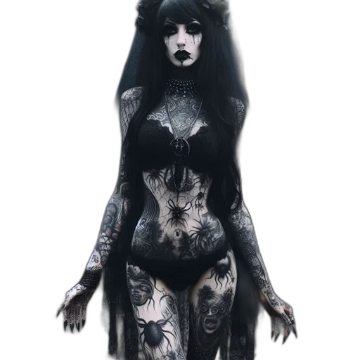 dress, creature, mask, concept art, fantasy art, cyberpunk, comic book art, dark transparent PNG cut-out