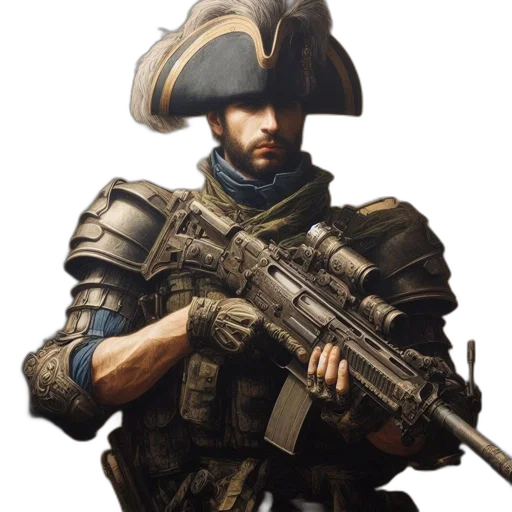 weapon, staff, hat, concept art, fantasy art, photorealistic, pixel art, man transparent PNG cut-out