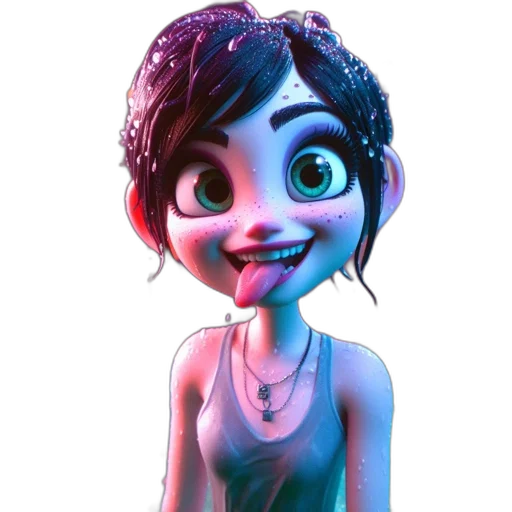 face, dress, robot, creature, 3d render, concept art, cartoon, fantasy art transparent PNG cut-out