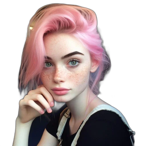 face, hair, jacket, dress, photorealistic, watercolor, fantasy art, anime transparent PNG cut-out