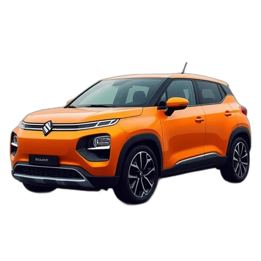 car, orange, suzuki, says, first, launched, electric, drivetrain transparent PNG cut-out