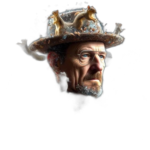 hat, crown, face, staff, photorealistic, concept art, 3d render, fantasy art transparent PNG cut-out
