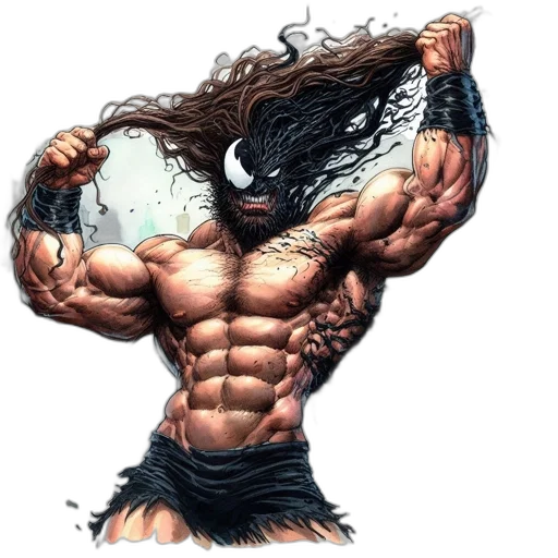 hair, animal, creature, weapon, comic book art, concept art, fantasy art, photorealistic transparent PNG cut-out