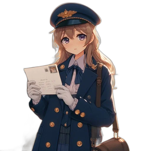 staff, hat, weapon, jacket, anime, concept art, pixel art, cartoon transparent PNG cut-out