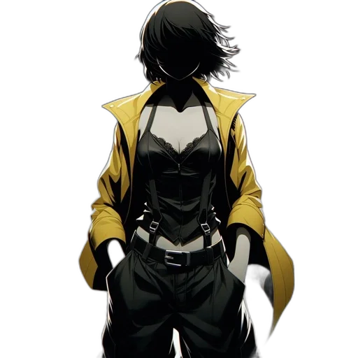 jacket, mask, weapon, sword, concept art, comic book art, anime, pixel art transparent PNG cut-out