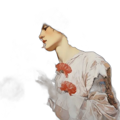 dress, face, jacket, flower, photorealistic, concept art, watercolor, oil painting transparent PNG cut-out