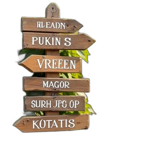 3d render, vineyard, signs, indicating transparent PNG cut-out