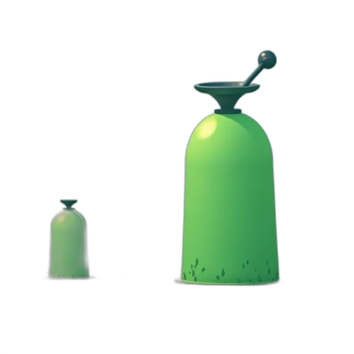 bottle, 3d render, concept art, photorealistic, pixel art, green, cartoon-style, image transparent PNG cut-out