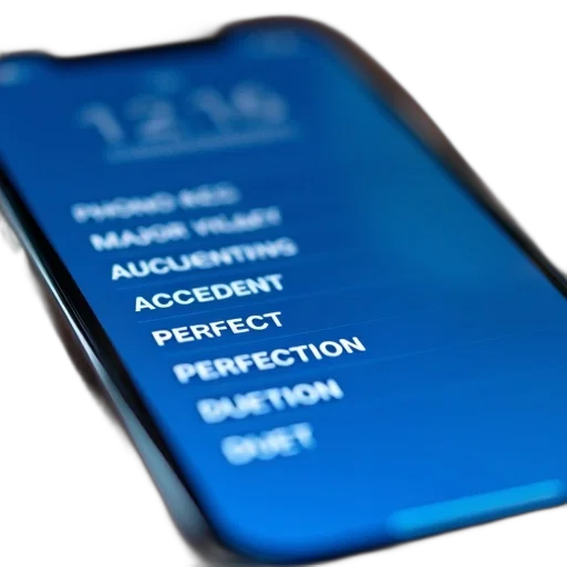blue, close-up, smartphone, screen, displaying, text-based, interface, various transparent PNG cut-out