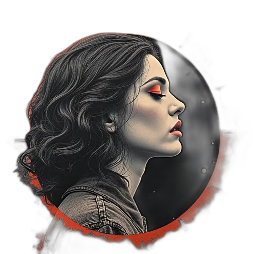 face, comic book art, fantasy art, watercolor transparent PNG cut-out