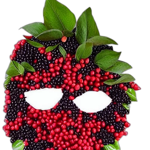 mask, food, crown, face, 3d render, photorealistic, pixel art, red transparent PNG cut-out