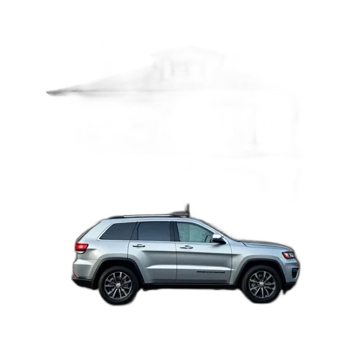car, weapon, 3d render, concept art, photorealistic, silver, suv, parked transparent PNG cut-out