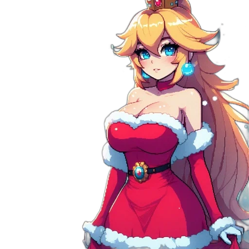 dress, crown, pixel art, concept art, anime, fantasy art, red, animated transparent PNG cut-out