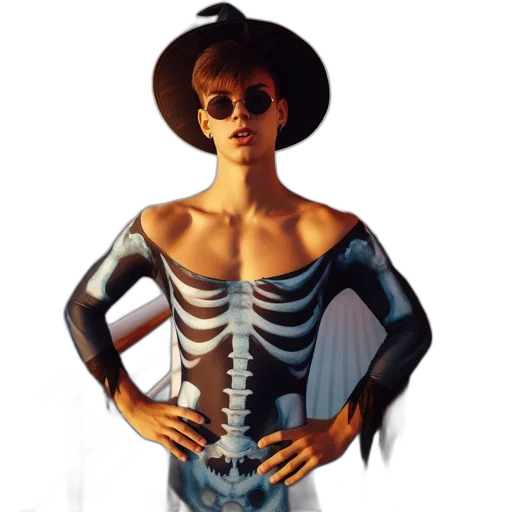 dress, jewelry, comic book art, concept art, vaporwave, fantasy art, young, man transparent PNG cut-out