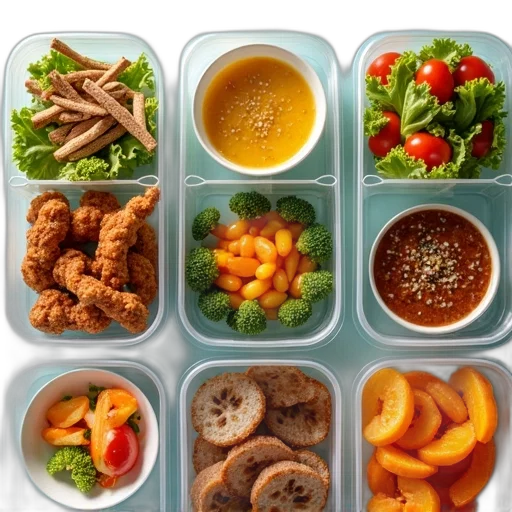 food, variety, healthy, quick, lunch, recipes, plastic, containers transparent PNG cut-out