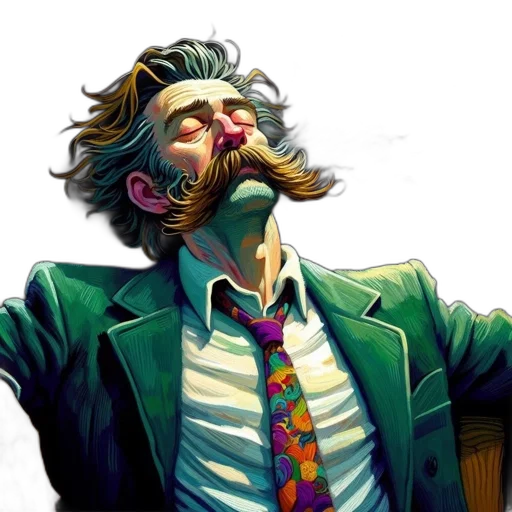 jacket, face, comic book art, concept art, photorealistic, cyberpunk, green, individual transparent PNG cut-out