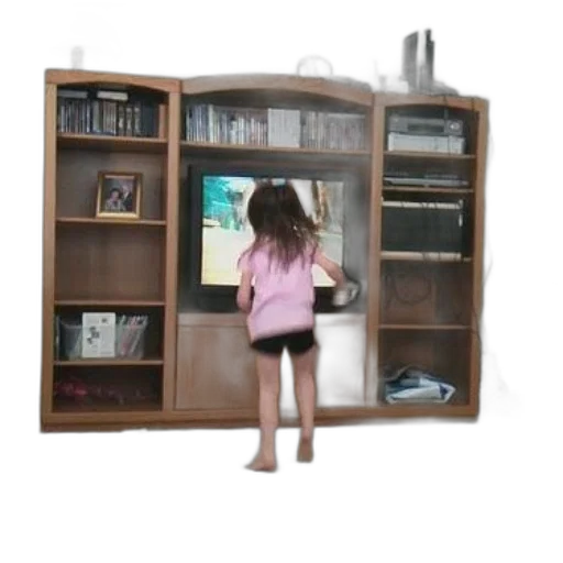furniture, 3d render, young, girl, plays, video, game, front transparent PNG cut-out