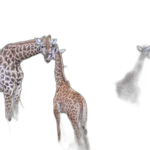 animal, creature, concept art, photorealistic, 3d render, fantasy art, three, giraffes transparent PNG cut-out