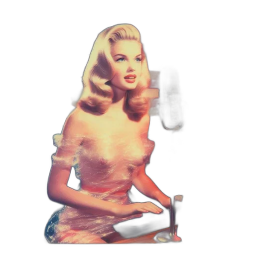 dress, jewelry, vaporwave, pixel art, cartoon, 3d render, fire, woman transparent PNG cut-out