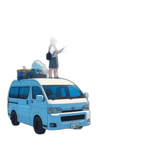 car, staff, umbrella, robot, 3d render, concept art, anime, cartoon transparent PNG cut-out