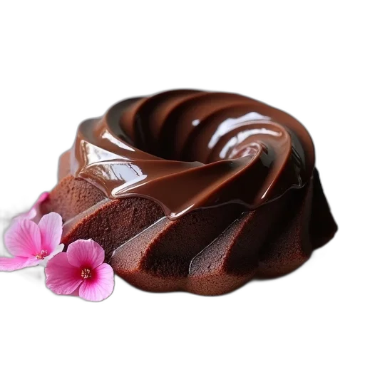 food, crown, flower, hat, photorealistic, 3d render, chocolate, bundt transparent PNG cut-out