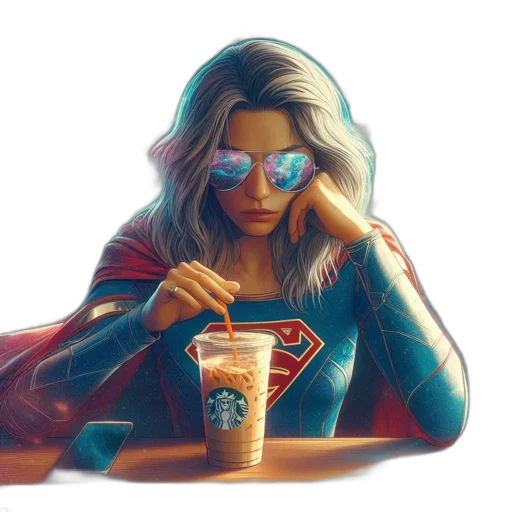 jacket, face, comic book art, concept art, fantasy art, pixel art, neon lights, blue transparent PNG cut-out