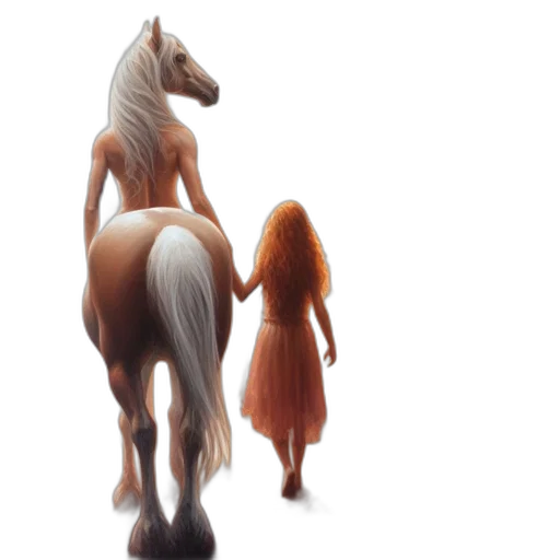 hair, animal, dress, concept art, fantasy art, 3d render, photorealistic, autumnal transparent PNG cut-out