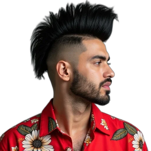 hair, jacket, face, hat, cartoon, cyberpunk, photorealistic, man transparent PNG cut-out