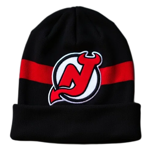 hat, black, red, knit transparent PNG cut-out