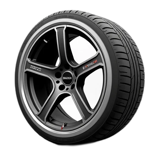 car, 3d render, close-up, image, tire, brand, bosch, number transparent PNG cut-out