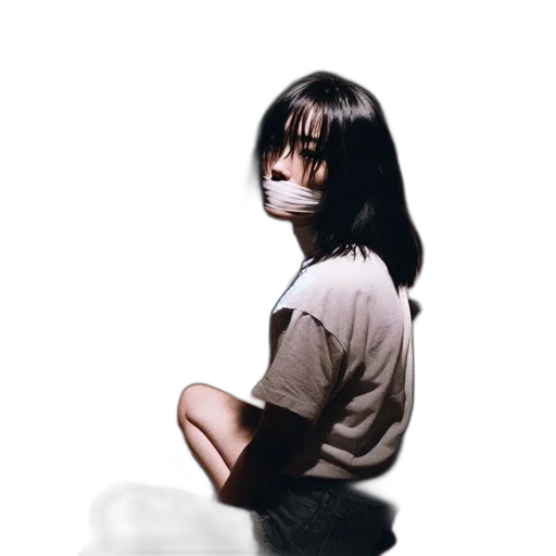 mask, face, hair, creature, photorealistic, 3d render, anime, vaporwave transparent PNG cut-out
