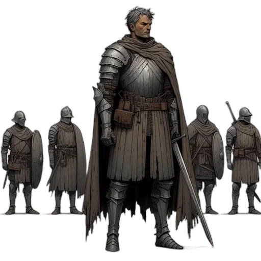 sword, staff, concept art, fantasy art, comic book art, 3d render, earth tones, dark transparent PNG cut-out