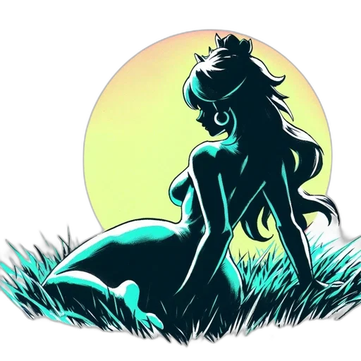 creature, dress, comic book art, concept art, fantasy art, anime, neon lights, underwater transparent PNG cut-out