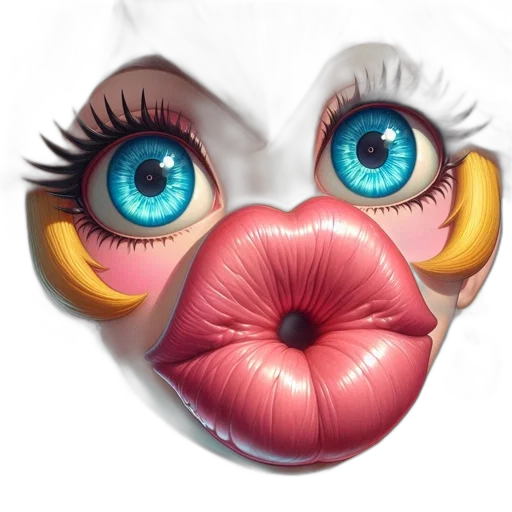 face, mask, photorealistic, 3d render, concept art, cartoon, animated, female transparent PNG cut-out