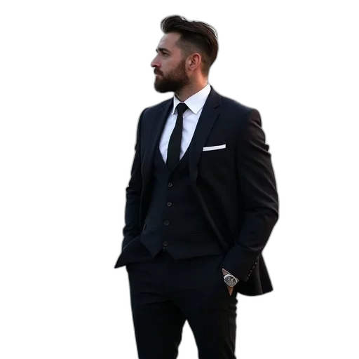 jacket, staff, face, photorealistic, cartoon, man, dark, suit transparent PNG cut-out
