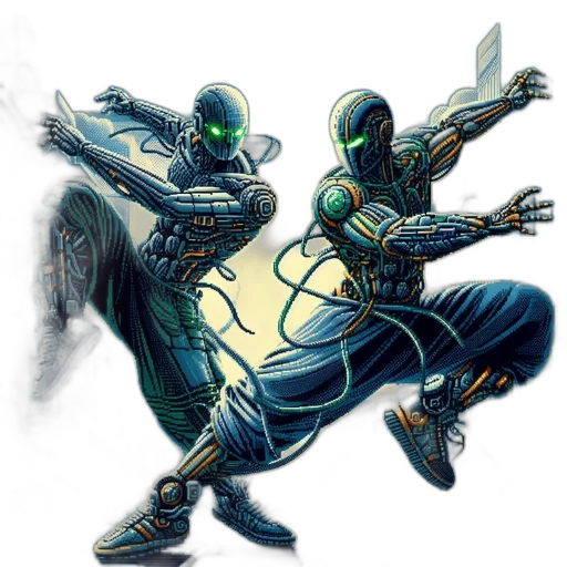 concept art, comic book art, cyberpunk, fantasy art, outer space, green, two, anthropomorphic transparent PNG cut-out