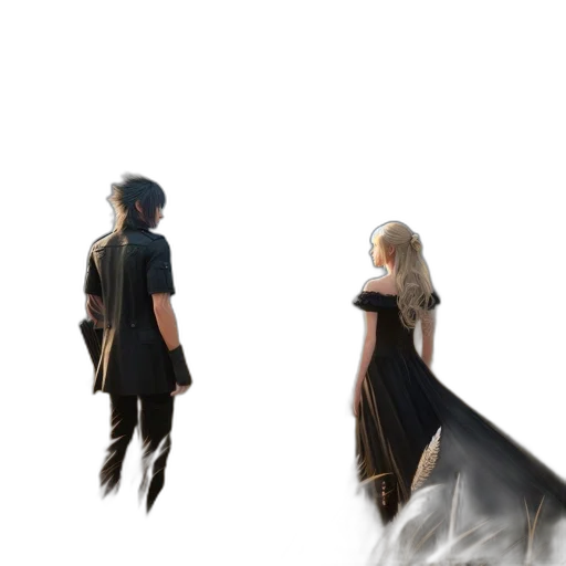 dress, sword, staff, concept art, fantasy art, 3d render, pixel art, fog transparent PNG cut-out