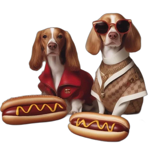food, animal, photorealistic, concept art, pixel art, watercolor, two, canines transparent PNG cut-out