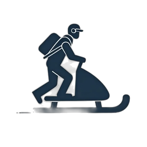 concept art, man, riding, sled transparent PNG cut-out