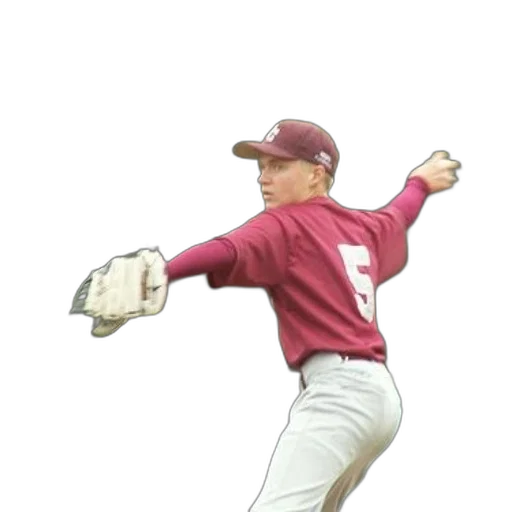 photorealistic, cartoon, watercolor, concept art, baseball, player, wearing, maroon transparent PNG cut-out
