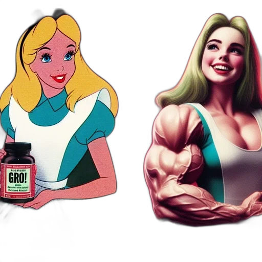 bottle, comic book art, cartoon, concept art, 3d render, two, versions, alice transparent PNG cut-out