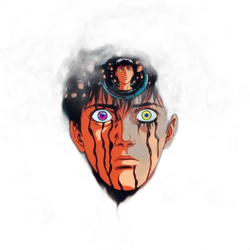 face, mask, robot, comic book art, concept art, pixel art, watercolor, outer space transparent PNG cut-out