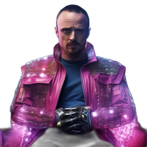 jacket, robot, face, animal, cyberpunk, concept art, comic book art, photorealistic transparent PNG cut-out