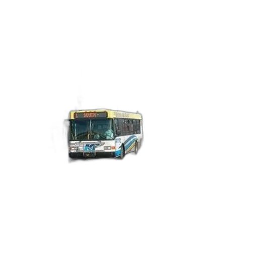 pixel art, 3d render, bus, parked transparent PNG cut-out