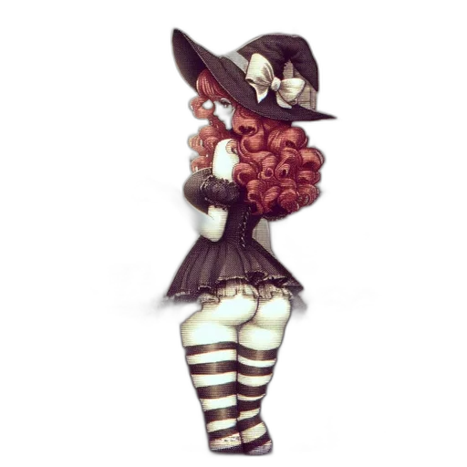 hat, dress, staff, robot, fantasy art, concept art, pixel art, 3d render transparent PNG cut-out