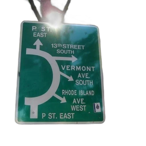 city street, green, sign, white, arrows, pointing, different, streets transparent PNG cut-out