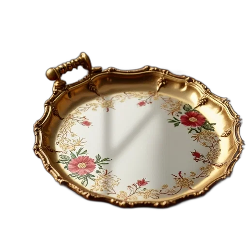 jewelry, furniture, crown, wooden, table, gold-trimmed, tray, top transparent PNG cut-out
