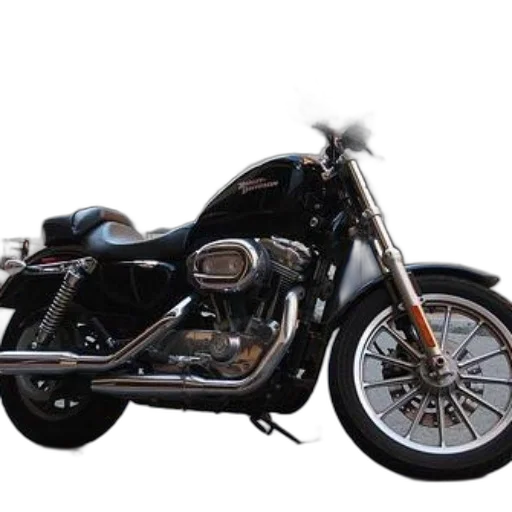 photorealistic, 3d render, sleek, black, harley-davidson, motorcycle, parked, street transparent PNG cut-out